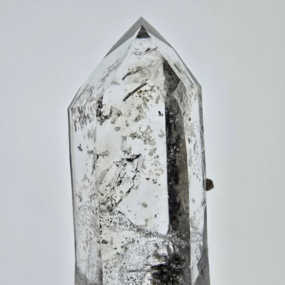 Enhydro Skeleton Smoky Quartz DT Scepter, 1x Bubble Valentine Pocket, Namibia 60*20*15mm 