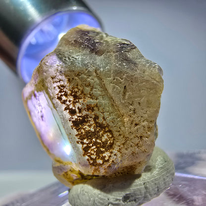 Cube de fluorite fantôme, zonal, spécimen de muscovite, Erongo, Namibie, 20 x 18 x 14 mm 