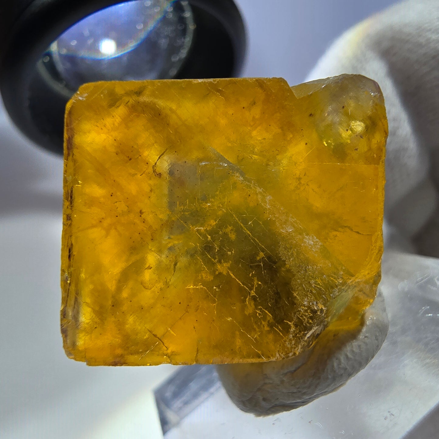 Klarer Phantom Fluorit Würfel, gelb grün Okorusu, Namibia 27*26*15mm