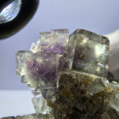 Phantom Fluorite Cube Specimen Double-Sided Green Purple Yellow Okorusu Namibia 72*64*33mm 