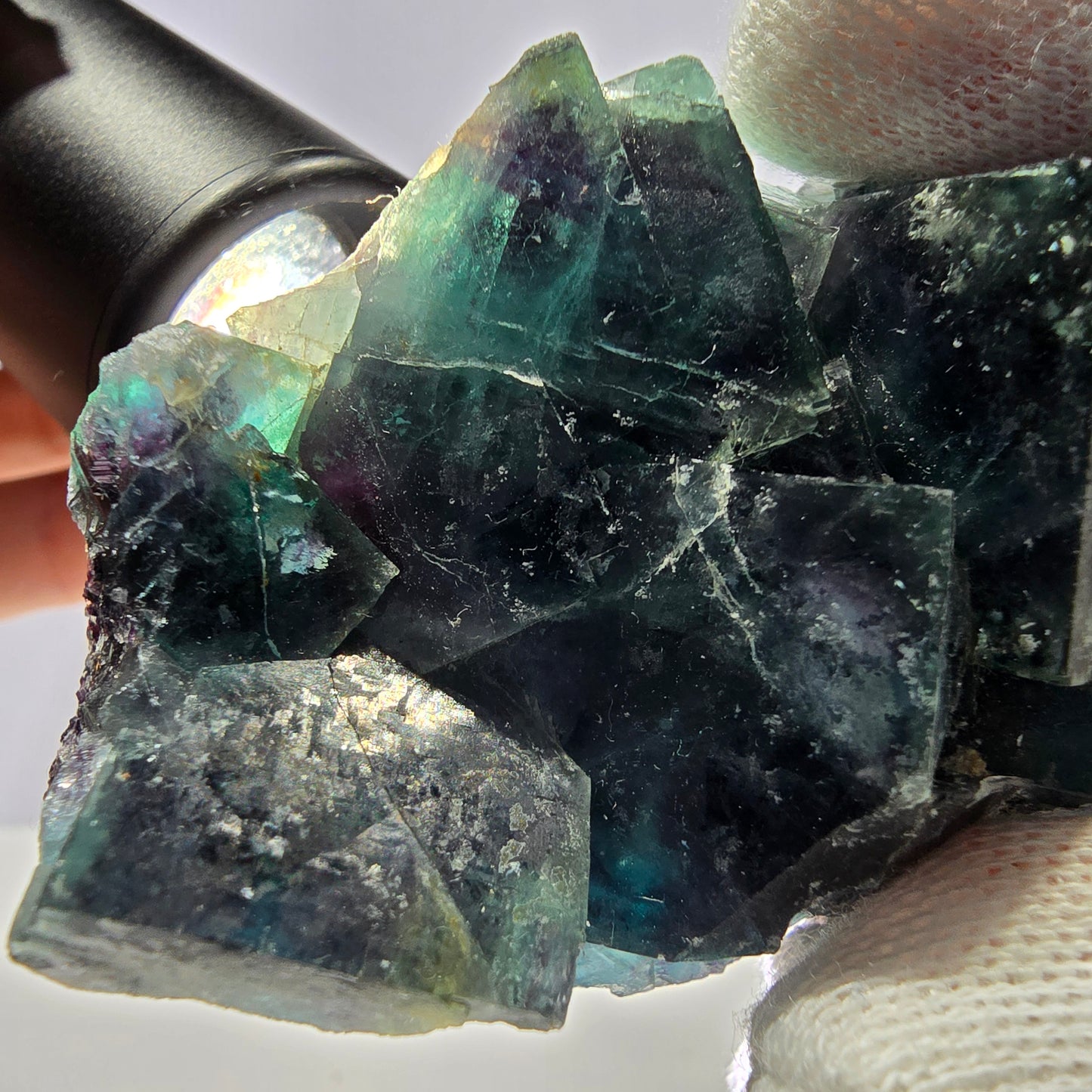 Seltene Phantom Fluorit Würfel Stufe, zonal - Neuer Fund! Okorusu Namibia 67*48*28mm