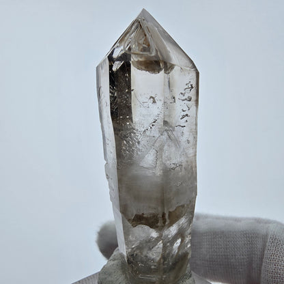 Enhydro Phantom Smoky Quartz Sceptre Tip 1x Bubble Goboboseb, Namibie 57*21*18mm 
