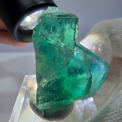 Spécimen de cube de fluorite fantôme parqueté vert turquoise Okorusu, Namibie 41*35*22mm 