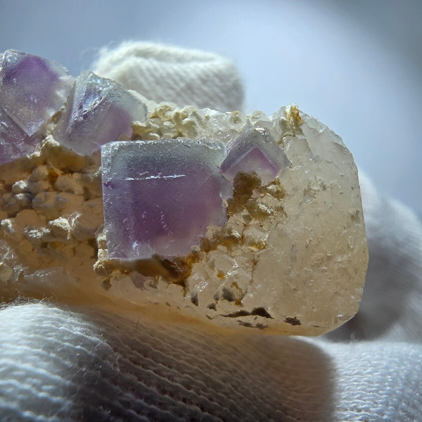 Cube de fluorite fantôme, spécimen de quartz vert violet, Omehane, Namibie, 46 x 25 x 20 mm 