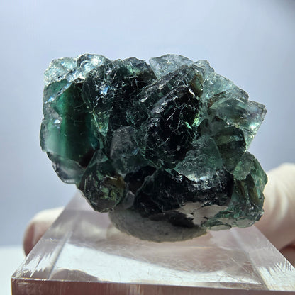 Rare spécimen de cube de fluorite, vert violet, Okorusu, Namibie, 34 x 23 x 19 mm 