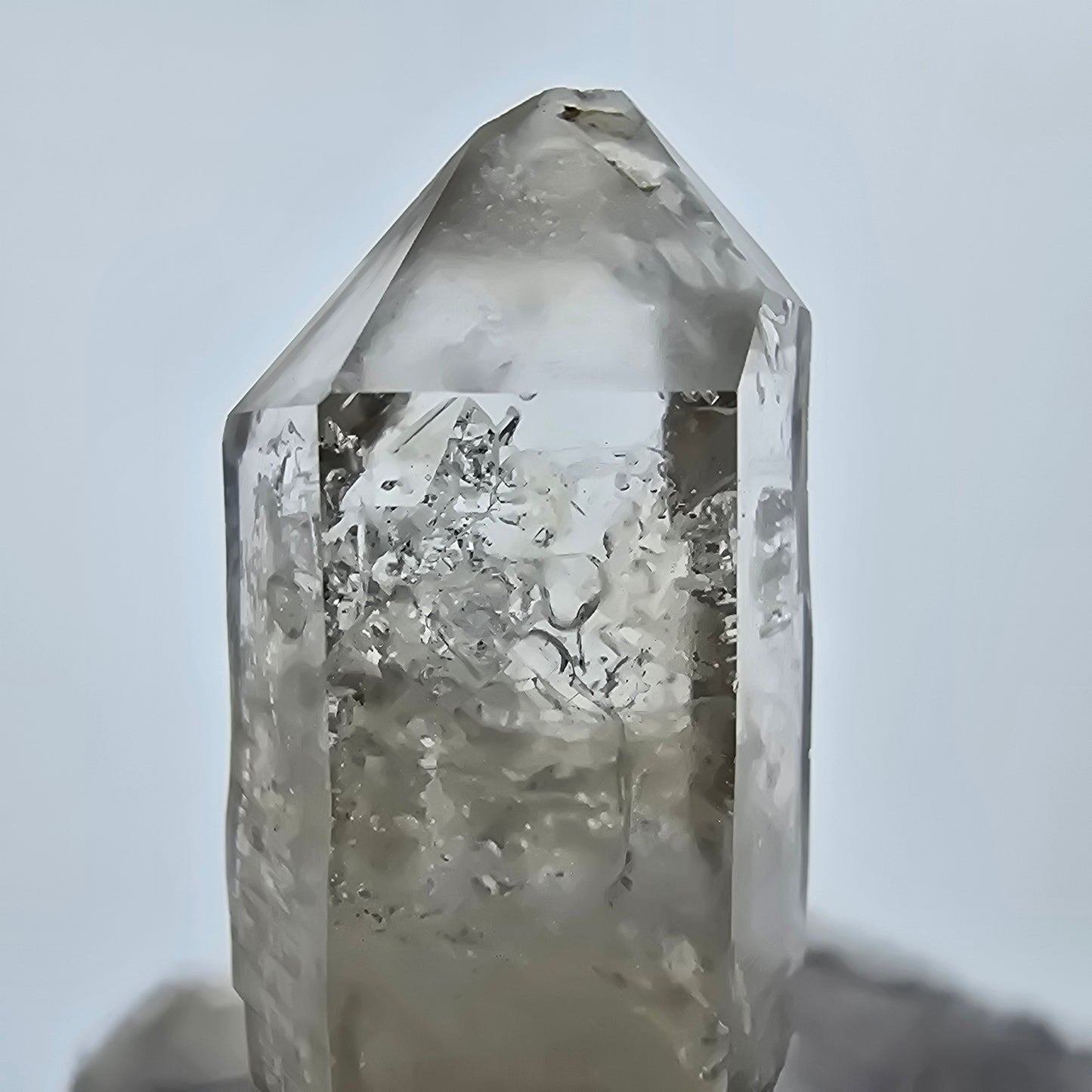 Enhydro Phantom Rauchquarz Spitze 2x Blase Goboboseb Namibia 37*19*14mm Sammlung