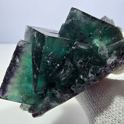 Klare Phantom Fluorit Würfel Stufe zonal grün lila Okorusu, Namibia 52*36*32mm
