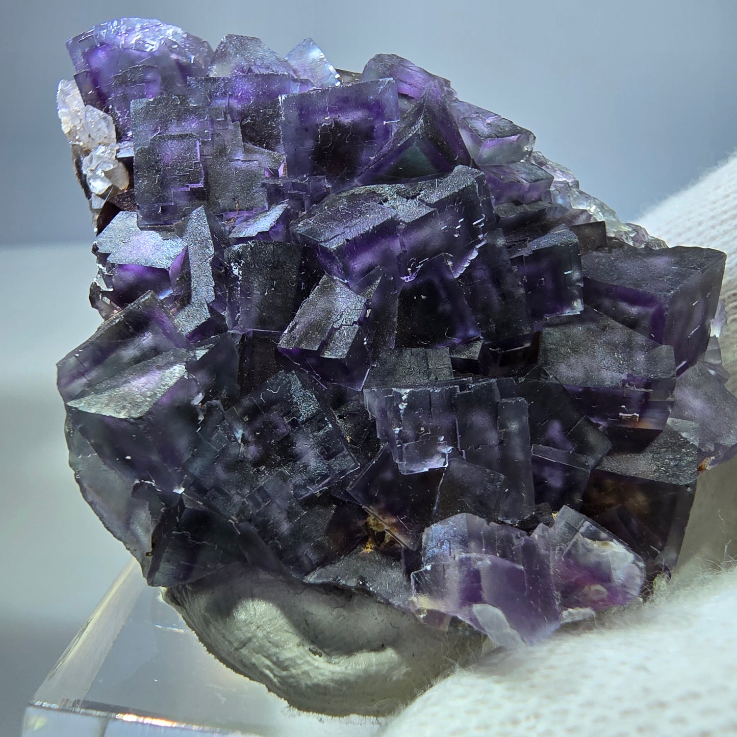 Seltene Phantom Fluorit Würfel Stufe, grün lila Okorusu, Namibia 58*46*16mm