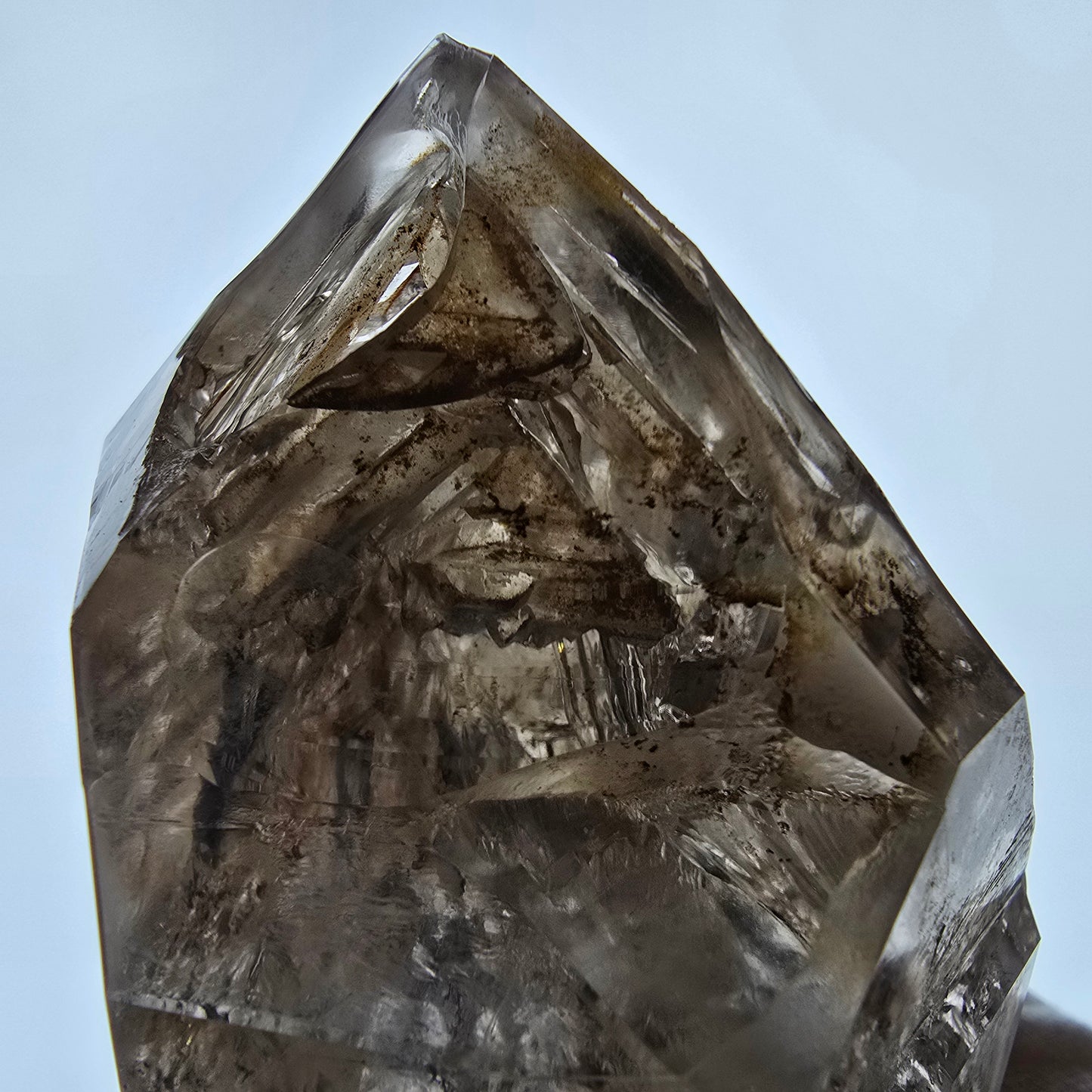XL Enhydro Window Smoky Quartz Scepter, 2x Bubble Valentine Pocket Namibia 117*69*61mm 