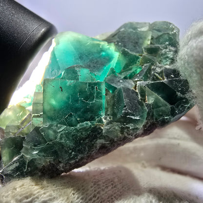 Seltene Phantom Fluorit Würfel Stufe, grün Okorusu Namibia 52*33*18mm