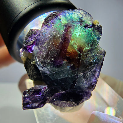 Cubes de fluorite fantôme colorés hexagonaux, tourmaline Schorl Erongo, Namibie 27 x 25 x 20 mm 
