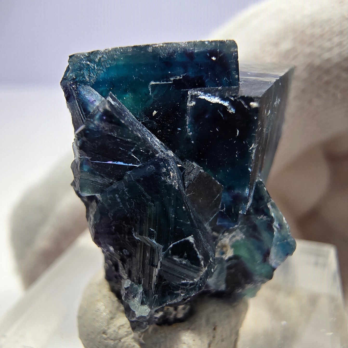 Phantom Fluorit Würfel Stufe, zonal - Neuer Fund! Okorusu, Namibia 25*29*17mm