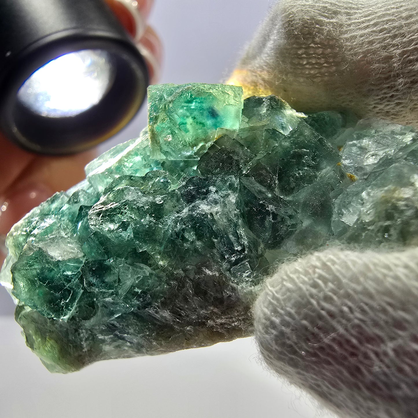 Seltene Phantom Fluorit Würfel Stufe, grün Okorusu Namibia 49*29*16mm