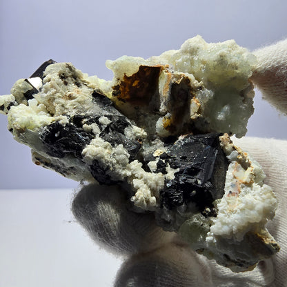 Rare Hyalite Opal (UV Mineral) Schorl Tourmaline Specimen Erongo Namibia 64*50*36mm 