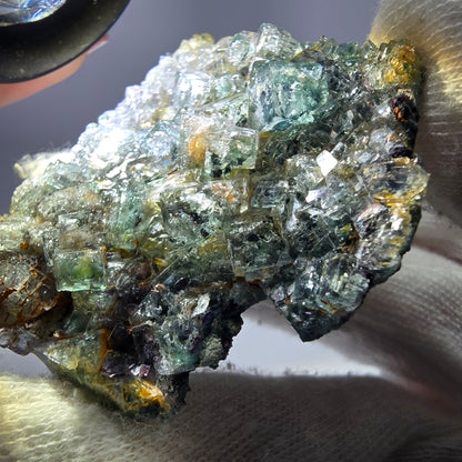 Cubes rares de fluorite fantôme zonale, vert violet, Erongo, Namibie 63*59*18 mm 