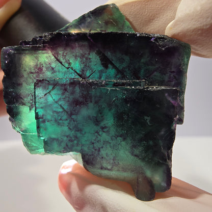 Spécimen de cube de fluorite fantôme, parqueté vert violet Okorusu, Namibie 41*41*25 mm 