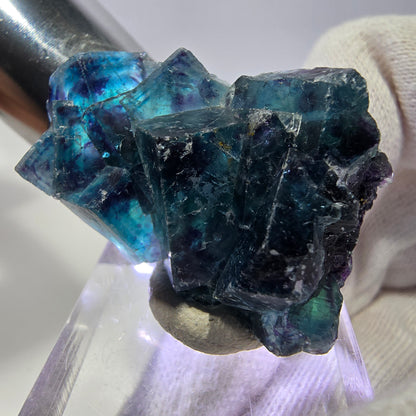 Spécimen de cube de fluorite fantôme, zonal – Nouvelle découverte ! Okorusu, Namibie, 36 x 27 x 16 mm 
