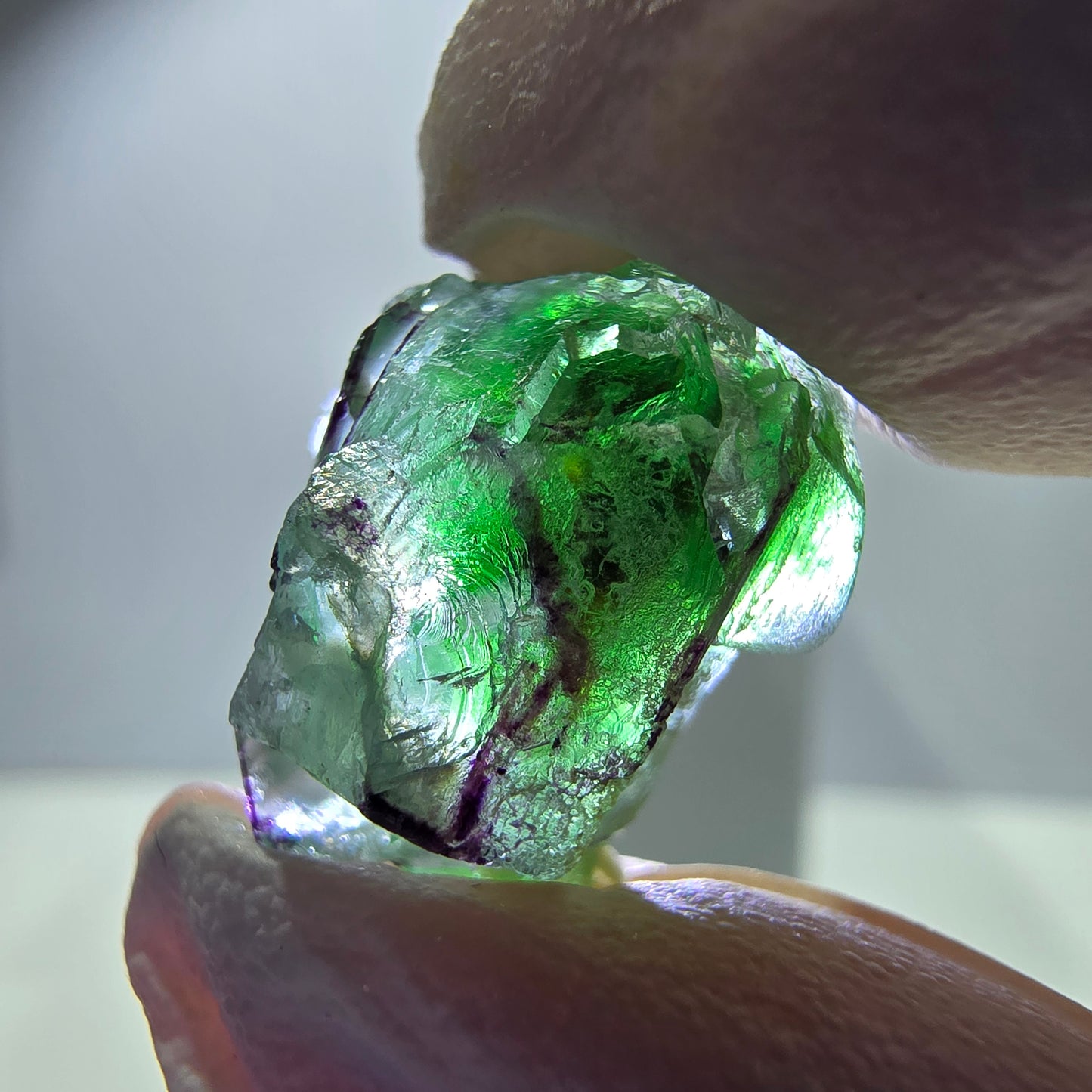 Lot de 7 fluorites fantômes, tourmalines scholl, muscovites, Erongo, Namibie, 24-14 mm 