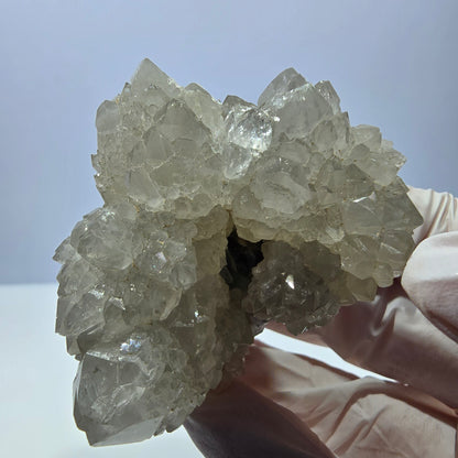 Rare cube de fluorite fantôme, spécimen de quartz vert violet Okorusu Namibie 53*49*38mm 