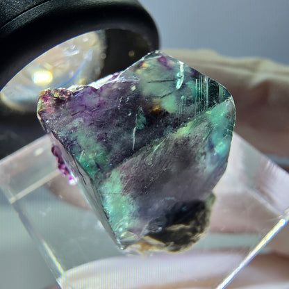 Phantom Fluorit Würfel Stufe, grün lila Okorusu, Namibia 16*14*14mm