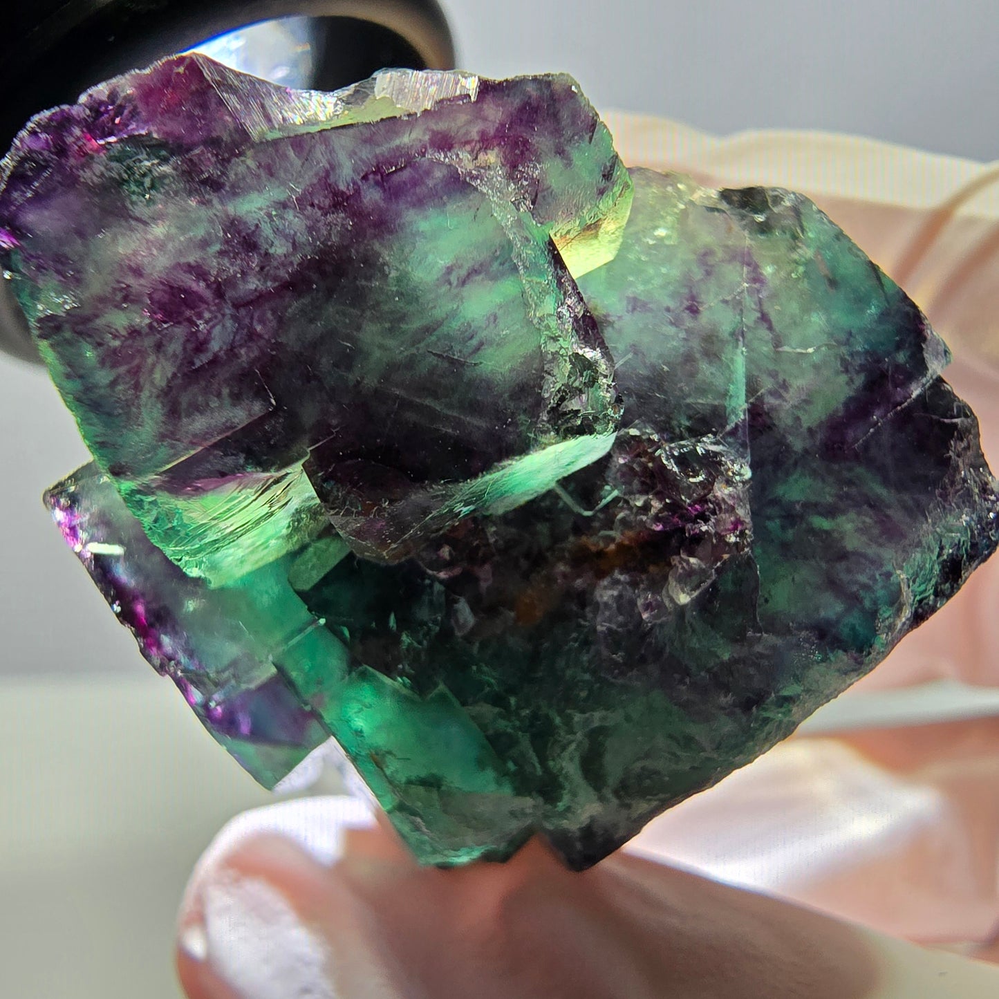 Seltene Fluorit Würfel Stufe, grün lila Okorusu, Namibia 29*28*27mm