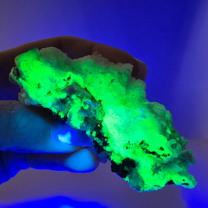 Rare Hyalite Opal (UV Mineral) Schorl Tourmaline Specimen Erongo Namibia 64*50*36mm 