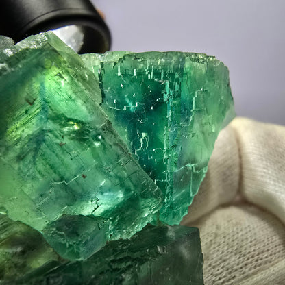 Rare Phantom Fluorite Cube Specimen Parquetted Green Okorusu Namibia 69*54*23mm