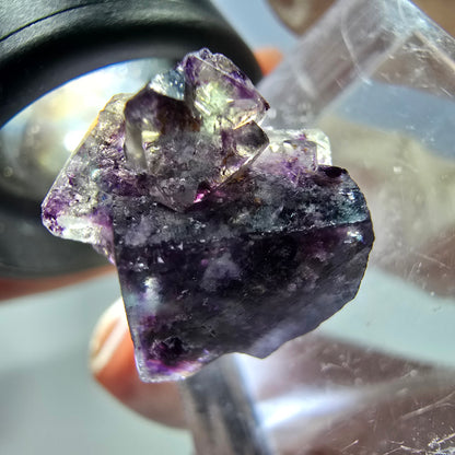 Phantom Fluorit Würfel Stufe, parkettiert grün lila Okorusu, Namibia 15*15*10mm