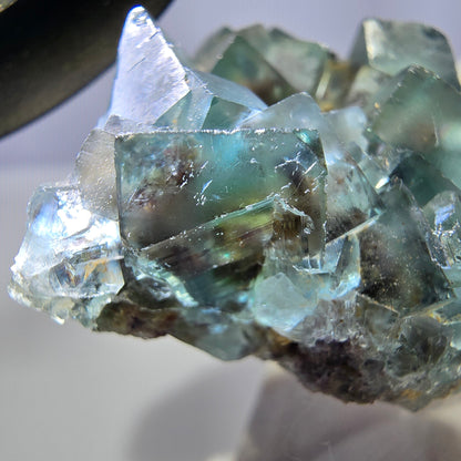 Rare spécimen de cube de fluorite fantôme, vert-brun, Okorusu, Namibie, 46 x 37 x 21 mm 