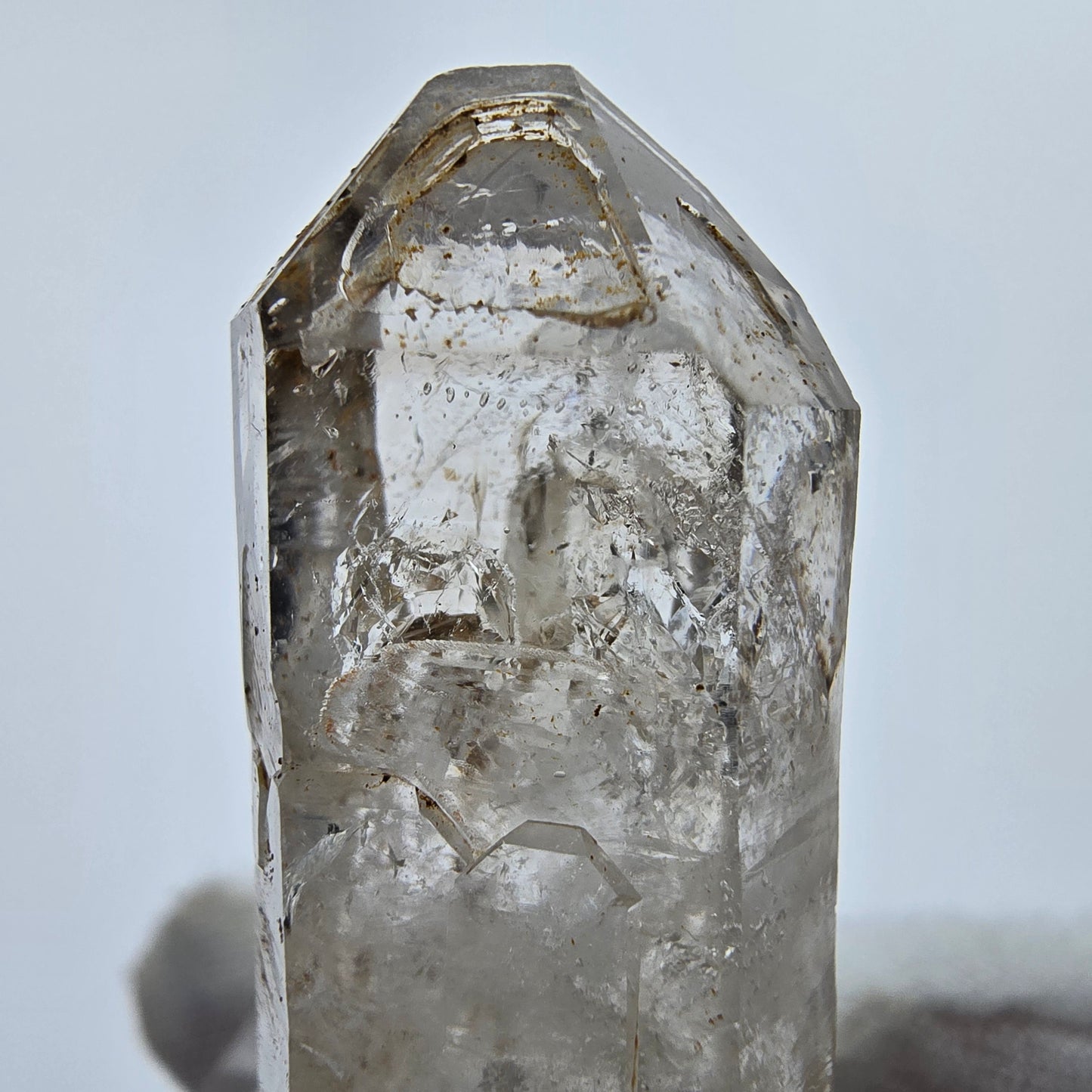 Embouts de sceptre à quartz fumé Enhydro Phantom 1x Bubble Goboboseb, Namibie 38*16*19mm 