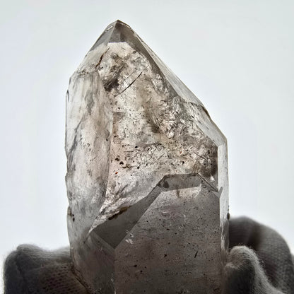 Quartz fumé squelette Enhydro DT, calcite UV, 1 poche Bubble Valentine, Namibie 87 x 34 x 24 mm 