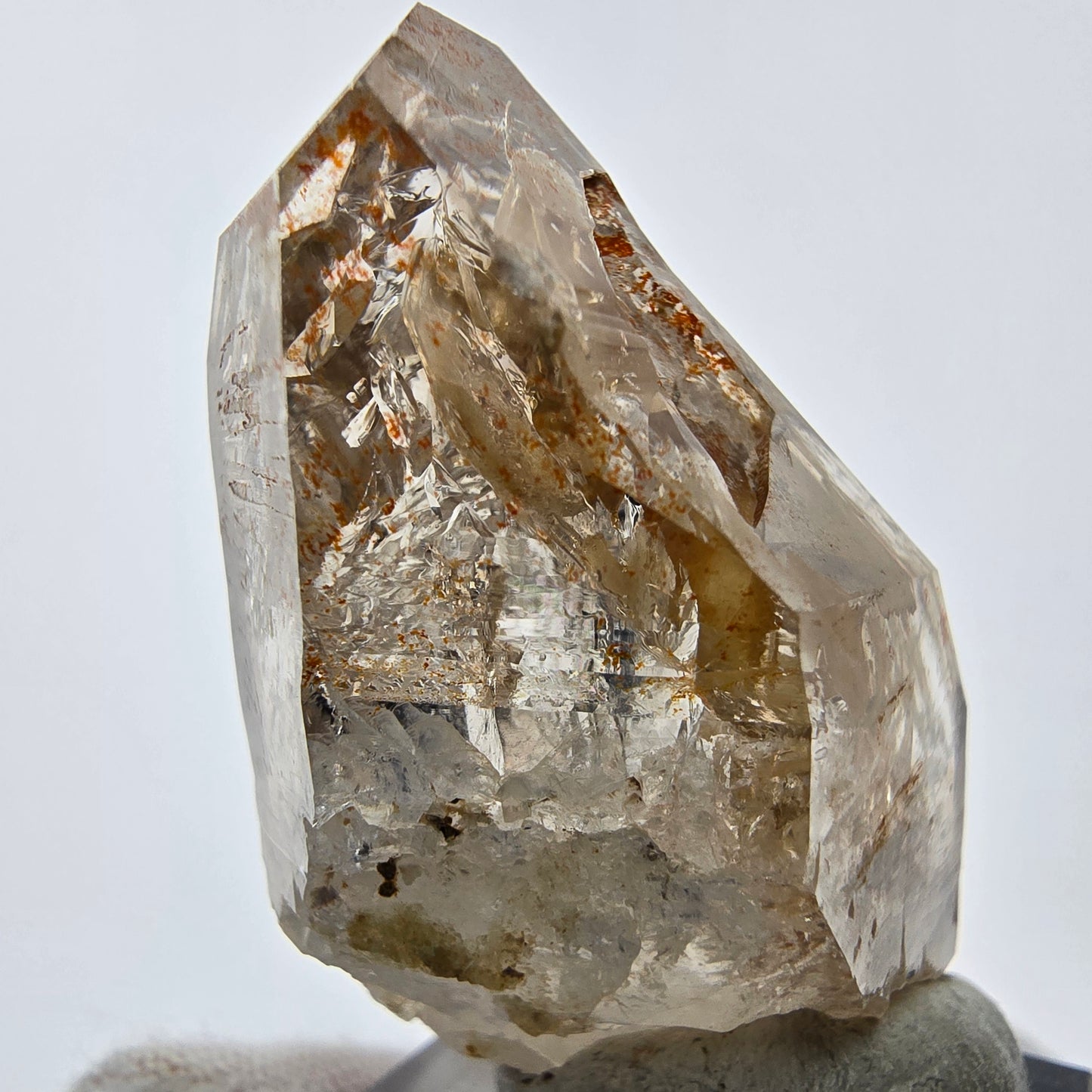 Enhydro Phantom Rauchquarz Zepter Spitze 2x Blase Goboboseb, Namibia 48*25*23mm