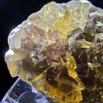 Honey Pocket Phantom Fluorite stage jaune bleu Okorusu namibie 50*28*14mm collection