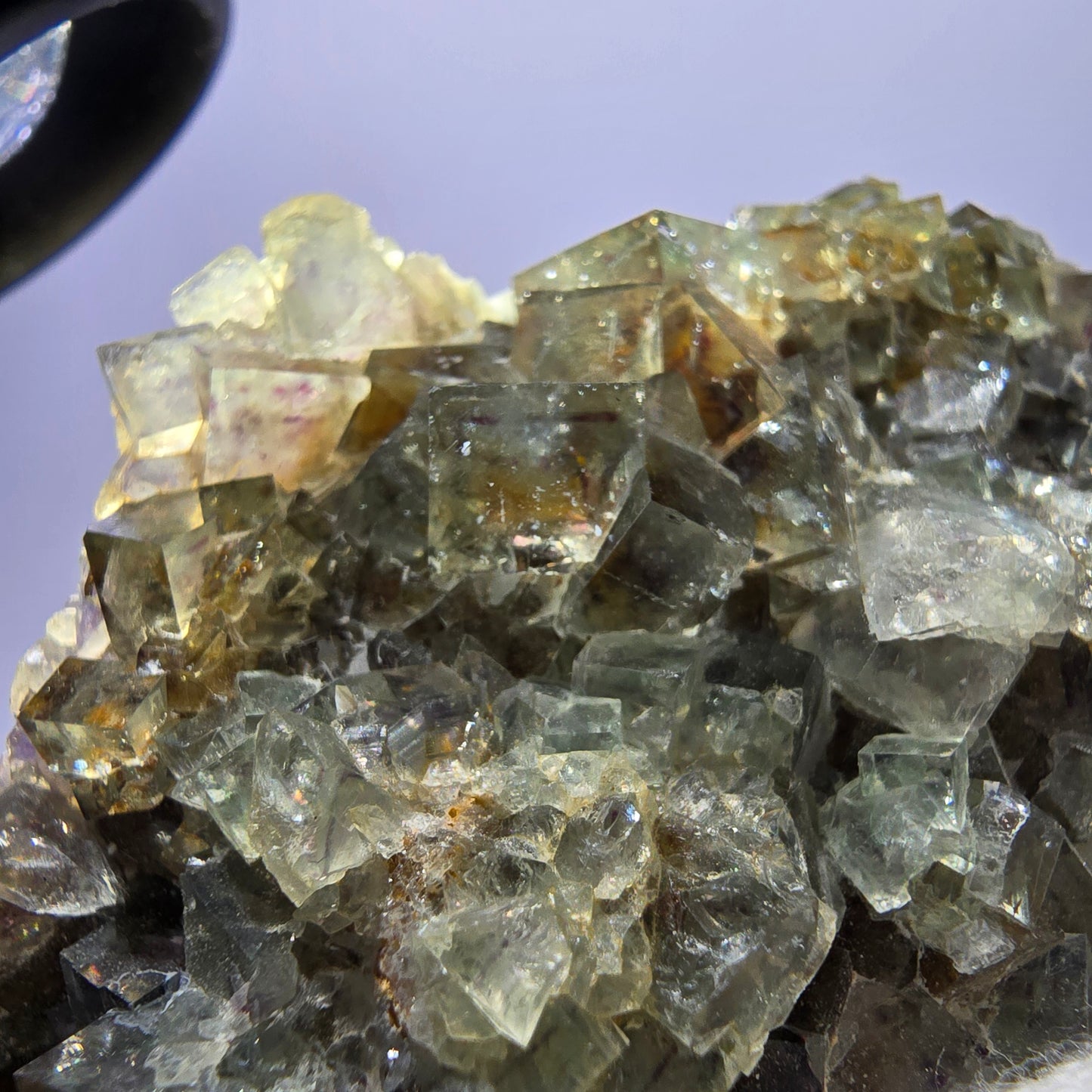 Phantom Fluorite Cube Specimen Double-Sided Green Purple Yellow Okorusu Namibia 72*64*33mm 