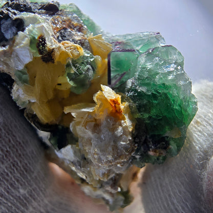Phantom Fluorit, Rauchquarz, Muskovit, Schörl Turmalin Erongo Namibia 62*34*23mm