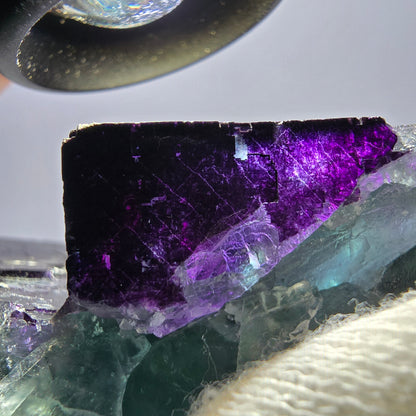 Grand spécimen de cube de fluorite fantôme vert violet zonal 11:11 Angel Pocket, Namibie 103*61*33mm 