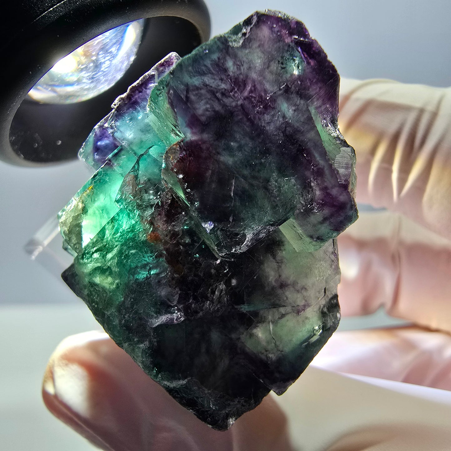 Seltene Fluorit Würfel Stufe, grün lila Okorusu, Namibia 29*28*27mm