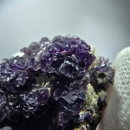 Phantom fluorite, hyalite, muscovite, orthoclase stage Erongo, Namibia 43*41*30mm 