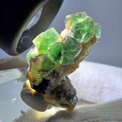 Cube de fluorite fantôme, spécimen de tourmaline scholle muscovite, Erongo, Namibie, 27 x 21 x 22 mm 
