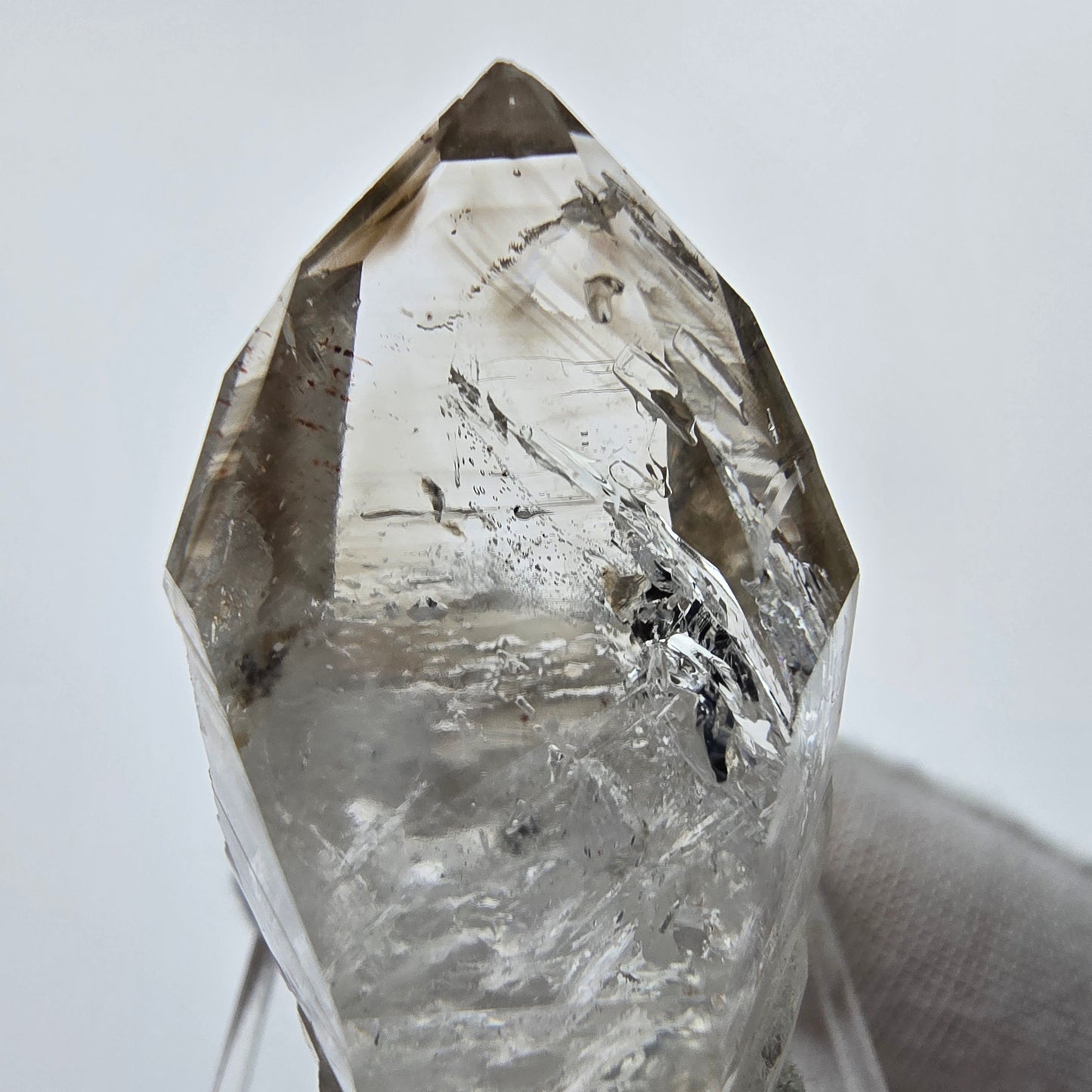 Enhydro Phantom Smoky Quartz Sceptre Tip 1x Bubble Goboboseb, Namibie 40*22*19mm 