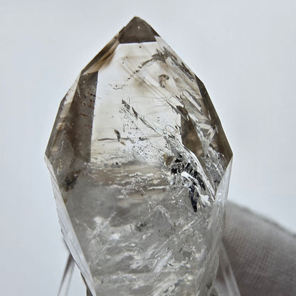 Enhydro Phantom Smoky Quartz Sceptre Tip 1x Bubble Goboboseb, Namibie 40*22*19mm 