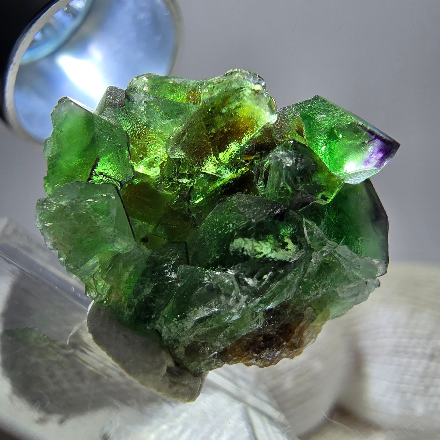 Phantom Fluorit Würfel zonal, grün braun lila Erongo, Namibia 24*17*13mm