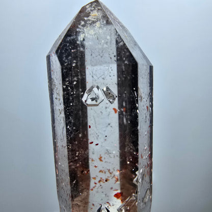 Quartz fumé fantôme transparent, pointe de fer, Goboboseb, Namibie, 41 x 12 x 10 mm 