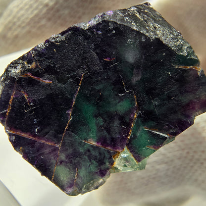 Clear Phantom Fluorite Cube Specimen zonal green purple Okorusu, Namibia 30*27*19mm 