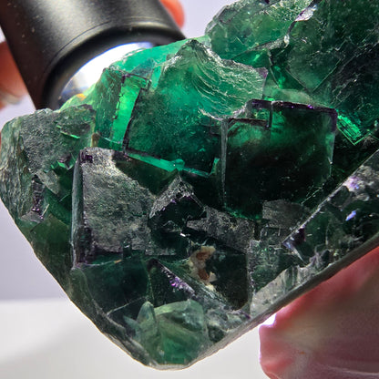 Cube de fluorite fantôme vert étagé, Okorusu, Namibie, 80 x 36 x 20 mm 