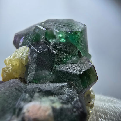 Phantom Fluorite Cube hexagonal, zonal Muscovite specimen Erongo Namibia 49*29*26mm 