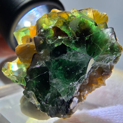 Cube de fluorite fantôme, spécimen de tourmaline scholle muscovite, Erongo, Namibie, 40 x 28 x 21 mm 