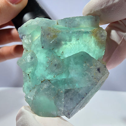Rare spécimen de cube de fluorite fantôme, parqueté vert Okorusu, Namibie, 51 x 47 x 21 mm 