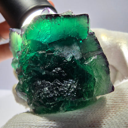 Phantom Fluorit Würfel Stufe parkettiert zonal Okorusu Namibia 63*45*28mm