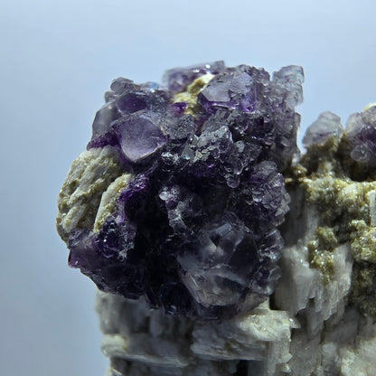 Cube de fluorite fantôme, muscovite, spécimen d'orthose, Erongo, Namibie, 56 x 44 x 28 mm 